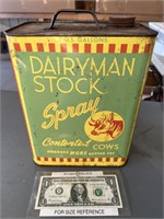Dairyman Stock Spray 2 gallon advertising can cow