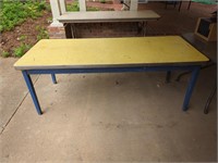 Blue yellow kids Formica top table