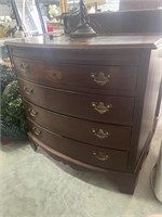 Vintage Lexington bow front chest of drawers