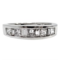 1/3 Carat Princess Diamond Band 14k White Gold