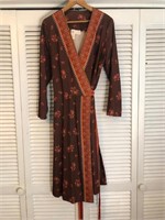 VINTAGE LAURA-GENE FASHIONS POLYESTER WRAP DRESS