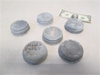 6 Vintage Canning Mason Jar Zinc Lids