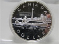 1984 CANADIAN CASED SILVER DOLLAR