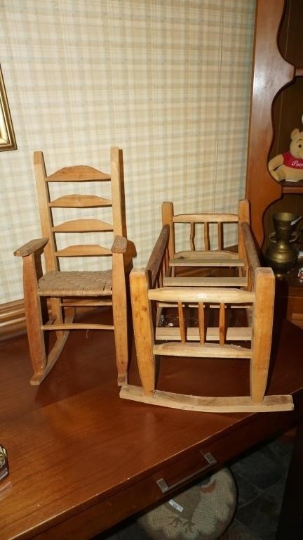 Collection of Wooden Baby Doll Furniture