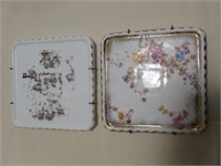 (2) Tea Tiles: 1 Castle & 1 Floral