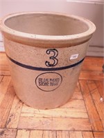 #3 Blue Band crock with crazing