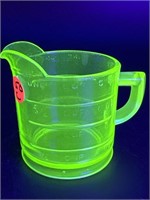 URANIUM GLASS 1 CUP MEASURING PITCHER