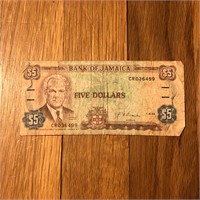 1992 Jamaica Five Dollars Banknote