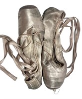 Vintage Satin Ballerina Pointe Shoes