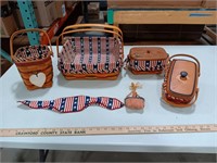 Longaberger Baskets with liners.  From 12x12x5 to