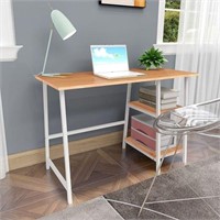 RFARLY Study Table with Wooden Shelves,Latops