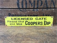 Original Coopers Dip Licenced Gate Enamel Sign