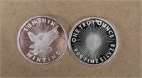 (2) One Ounce Silver Rounds: Sunshine Mint #10