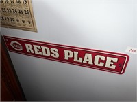 REDS PLACE CARDBOARD SIGN