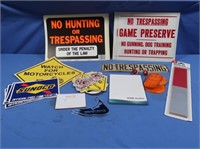 Plastic Signs-Game Preserve, No Trespassing &