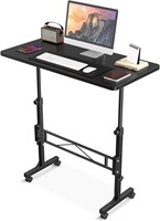 32 In Portable Adjustable Mobile Standing Desk