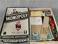 1950s Monopoly Game Pieces. Everything but board