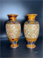 2 12 inch Royal Doulton vases