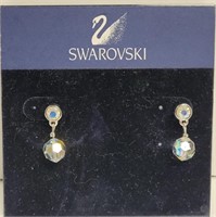 Swarovski 14K Gold Post Drop Earrings
