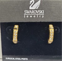 Swarovski Crystal Half Hoop Earrings