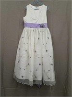 Cinderella White with Purple Flower Dress- Girls