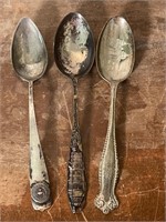 3 sterling silver souvenir spoons