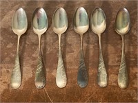 6 Sterling silver spoons - matching