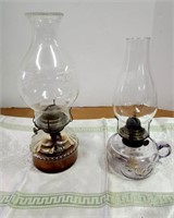 Oil Lamps - vintage, Queen Ann Burner