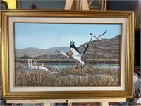 Signed Kay Williams the nesting place oil painting