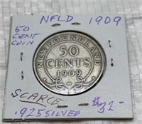 1909 Newfoundland 50 cents coin