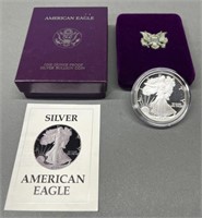 1987-S Proof American Silver Eagle w/ Case & COA