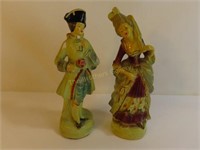 Pr of Chalkware Figurines Colonial Subject Matter