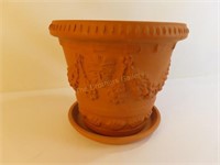 12" Clay Flower Pot w/10" Plant Tray