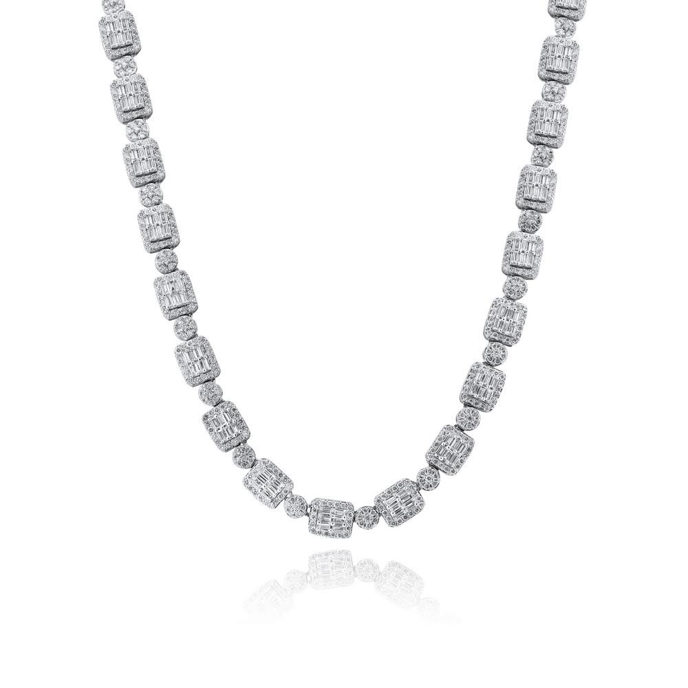 14K WHITE GOLD 16.00CT DIAMOND NECKLACE