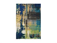 Area Rug  Blue Abstract 5’x8'