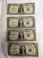 4 - 1935 One Dollar Silver Certificates
