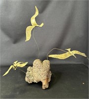 Vintage geese in flight driftwood sculpture