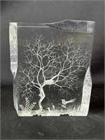 Vintage carved acrylic lucite tree sculpture