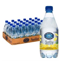 CRYSTAL GEYSER Sparkling Spring Water, Lemon, 24pk