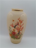 Vintage Oriental Glass Vase w\Blue Birds