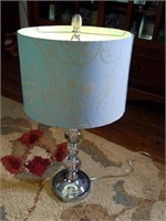 Glass Orb & Chrome Table Lamp w\Shade