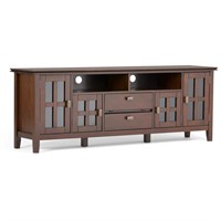 Solid Wood TV Stand  72  Russet Brown