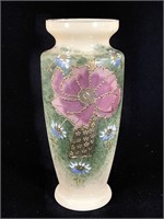Bristol Opaline Vase w Gilt Enamel & Hand Painting