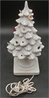 (O) Vintage  White ceramic Christmas tree with