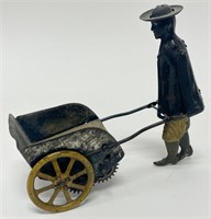 1920s Ferdinand Strauss Tin Litho Porter w/ Cart