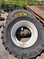 3 REAR TRACTOR TIRES AND RIMS
