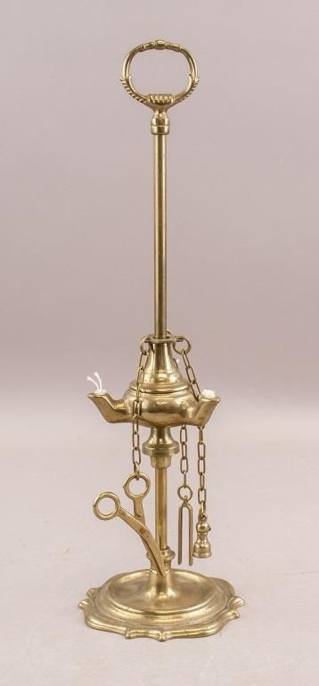 European Brass Three Mouths Oil Table Lamp