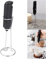 Electric Milk Frother Handheld with Stand Design