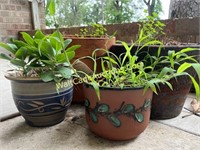 Planters Various Sizes Lot Of 4