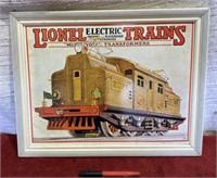 Framed Lionel Electric Train Advertisement